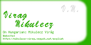 virag mikulecz business card
